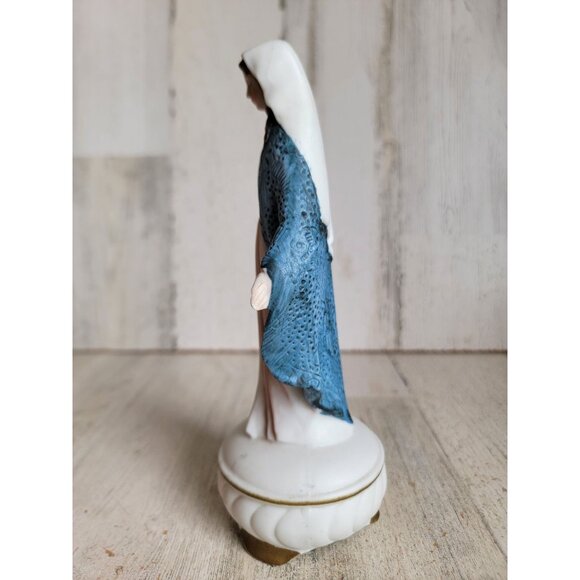 Vintage religious Virgin Mary‎ blue robe statue figure Xmas decor - Picture 5 of 7